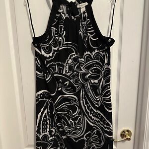 White House Black Market Monochrome Halter Dress